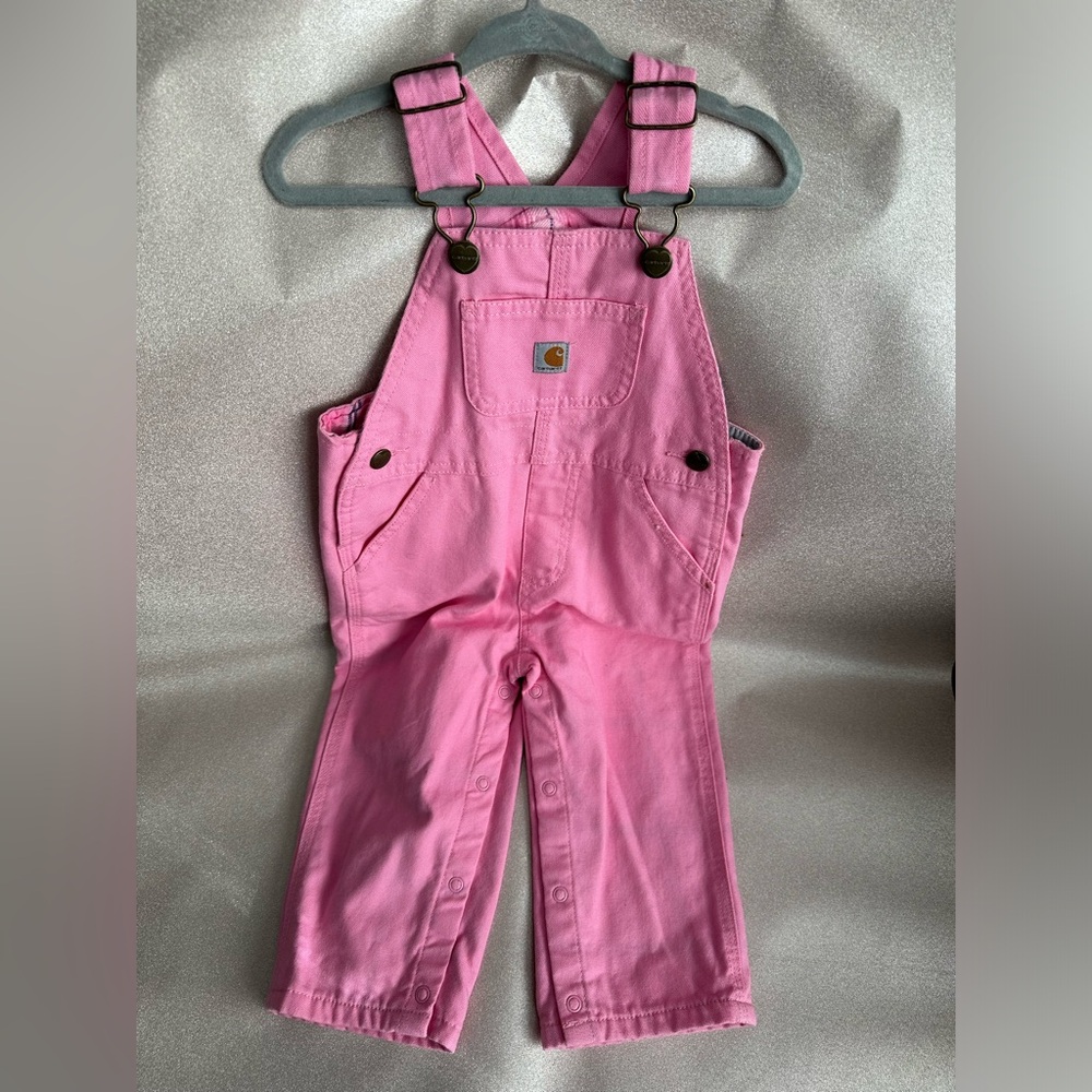 Carhartt kids, pink overalls - size 18 months